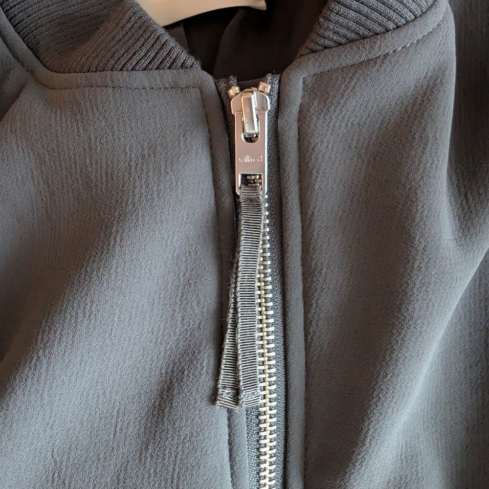 Aritzia Wilfred Medina Cropped Bomber Jacket - Coal Grey, Size XS - Picture 10 of 10